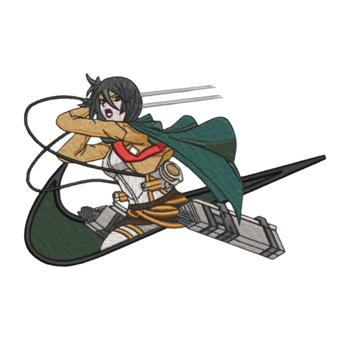 Mikasa Custom - Attaque des titans - Broderie