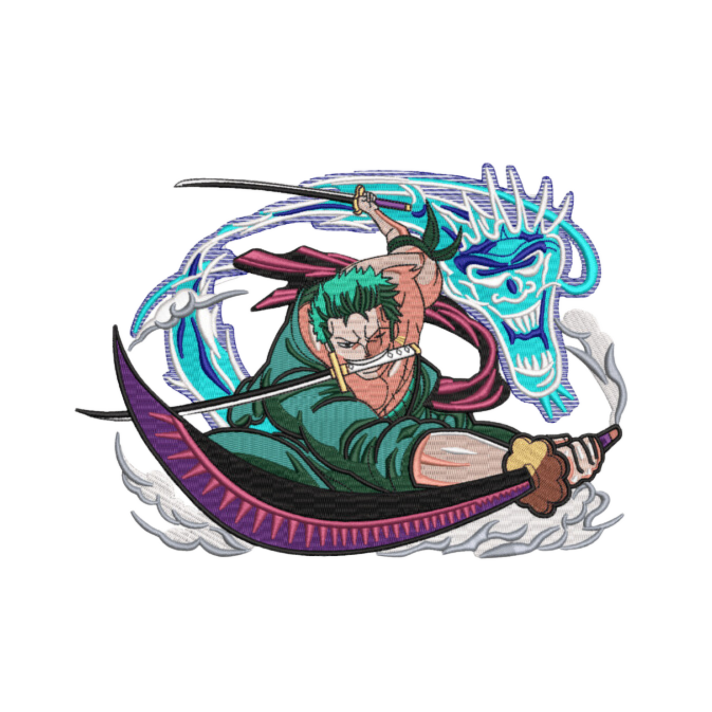 Zoro Custom - Hoodie noir taille L - One Piece - Broderie