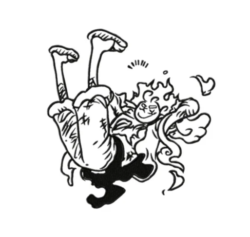 Luffy Custom - T-shirt - L - Blanc