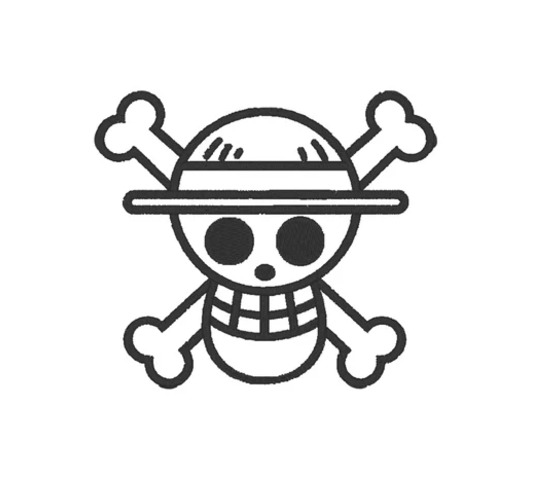 Luffy Custom - Double broderie - T-shirt - L - Blanc