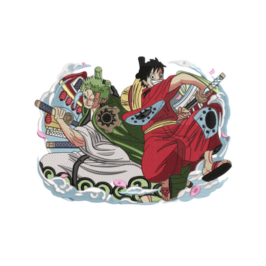 Luffy et Zoro Custom - One Piece - Double Broderie