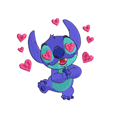 Stitch in love custom - Lilo et Stitch - Broderie
