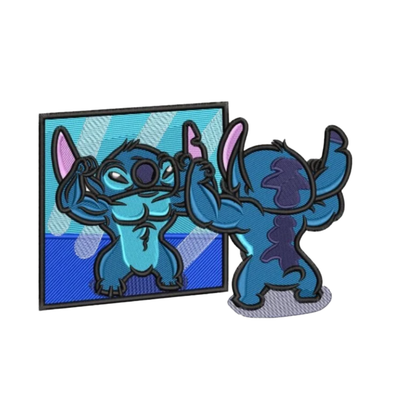 Big muscles Stitch custom - Lilo et Stitch - Broderie