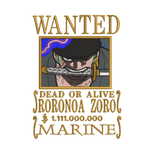 Roronoa Zoro Custom - One Piece - Broderie