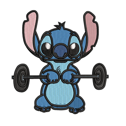 Gym Stitch custom - Lilo et Stitch - Broderie