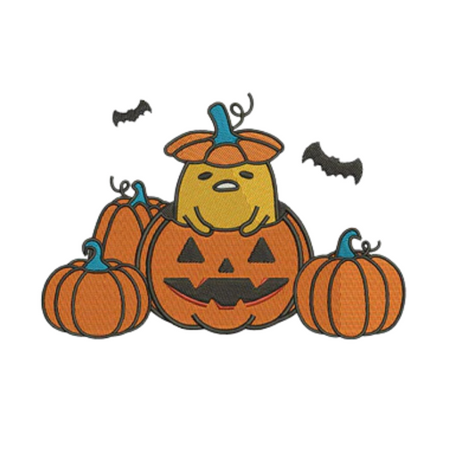 Halloween Pumpkins and Bats - Broderie