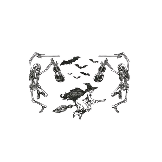 Witch et Skeleton- Halloween - Broderie